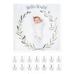 Lulujo Milestone Muslin Swaddle & Card Set